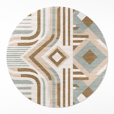 Kerek vinil szőnyeg Boho absztrakció geometrikus indiai stílusban