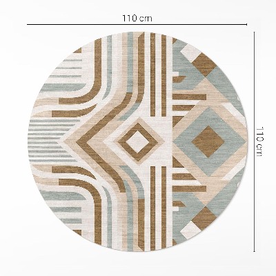Kerek vinil szőnyeg Boho absztrakció geometrikus indiai stílusban