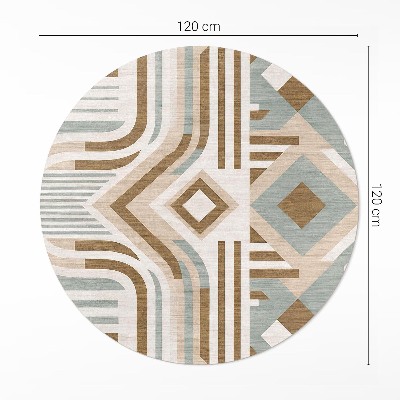 Kerek vinil szőnyeg Boho absztrakció geometrikus indiai stílusban