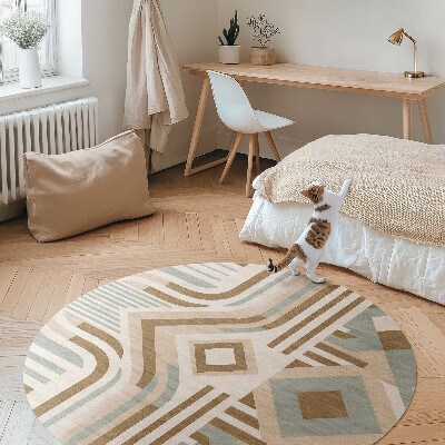 Kerek vinil szőnyeg Boho absztrakció geometrikus indiai stílusban