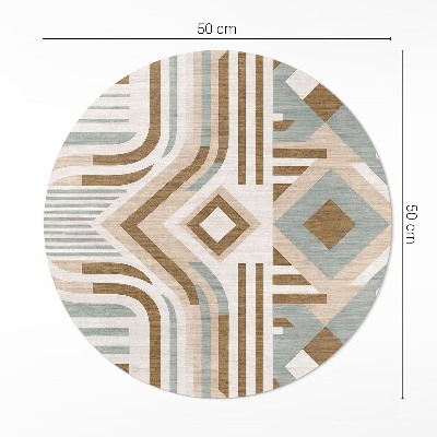 Kerek vinil szőnyeg Boho absztrakció geometrikus indiai stílusban