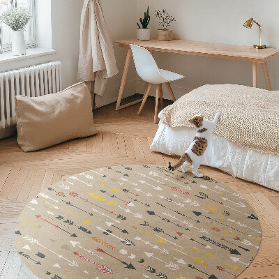 Kerek vinil szőnyeg Indiai nyilak pasztell minta boho