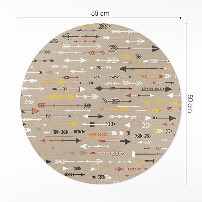 Kerek vinil szőnyeg Indiai nyilak pasztell minta boho