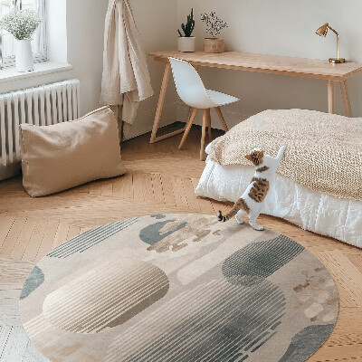 Kerek vinil szőnyeg Absztrakt foltok stílus boho vintage