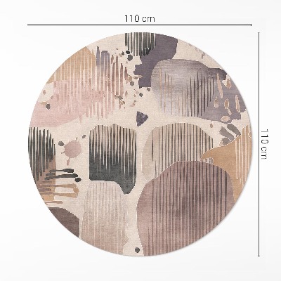Kerek vinil szőnyeg Absztrakt lekerekített formák boho stílusban