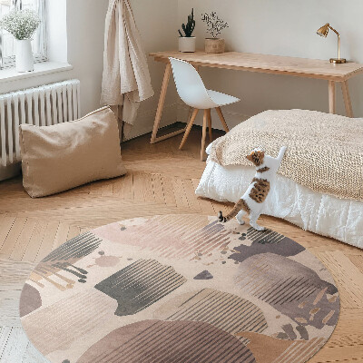 Kerek vinil szőnyeg Absztrakt lekerekített formák boho stílusban