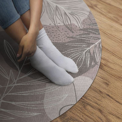 Kerek vinil szőnyeg Lineáris levelek lekerekített foltok boho