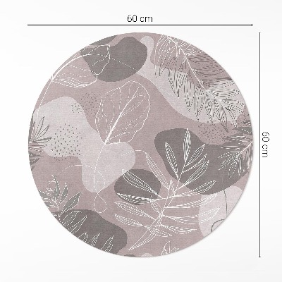 Kerek vinil szőnyeg Lineáris levelek lekerekített foltok boho