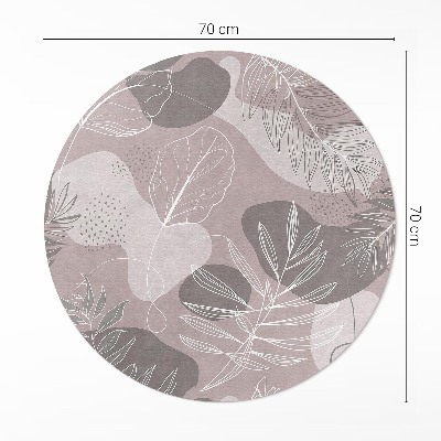 Kerek vinil szőnyeg Lineáris levelek lekerekített foltok boho