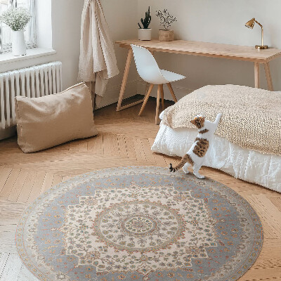 Kerek vinil szőnyeg Finom növényi dísz mandala vintage
