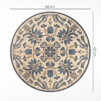 Kerek vinil szőnyeg Rokokó stílusú mandala vintage dísztárgy