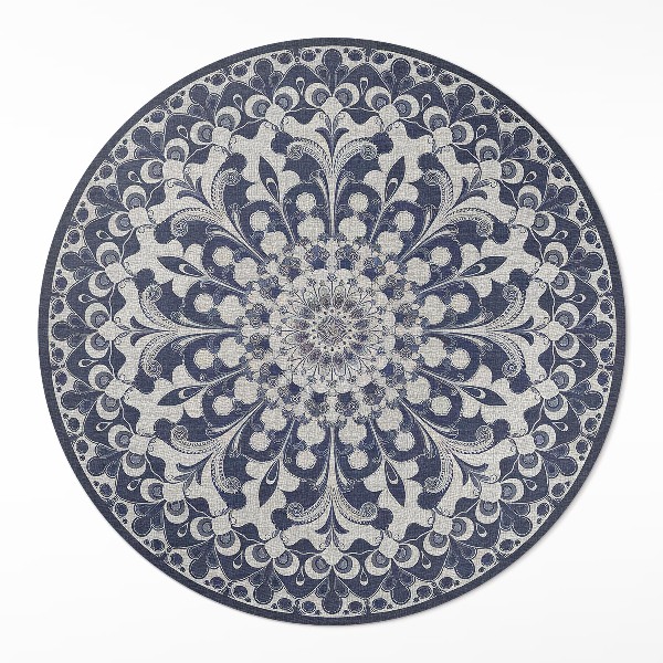 Kerek vinil szőnyeg Virágok kaleidoszkópja retro stílusban