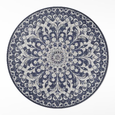 Kerek vinil szőnyeg Virágok kaleidoszkópja retro stílusban