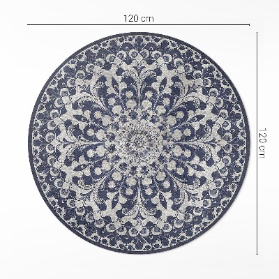 Kerek vinil szőnyeg Virágok kaleidoszkópja retro stílusban