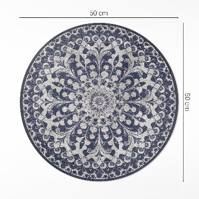 Kerek vinil szőnyeg Virágok kaleidoszkópja retro stílusban
