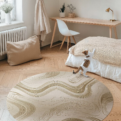 Kerek vinil szőnyeg Boho inspiráció földes színekben