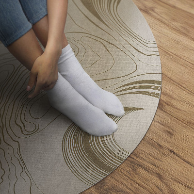 Kerek vinil szőnyeg Boho inspiráció földes színekben