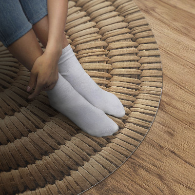 Kerek vinil szőnyeg Minimalista boho kötés