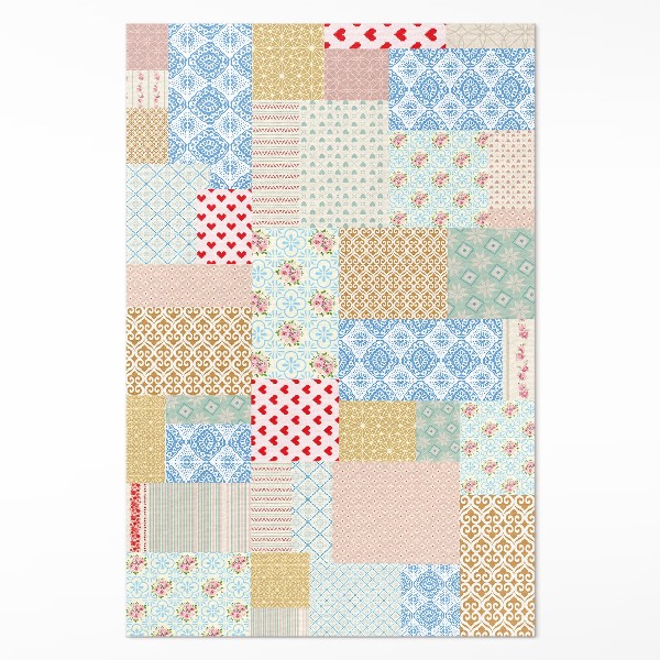 Mosható futószőnyeg Patchwork különböző darabok szövetutánzat