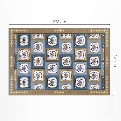 Mosható futószőnyeg Geometrikus kocka minta retro stílusban