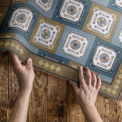 Mosható futószőnyeg Geometrikus kocka minta retro stílusban