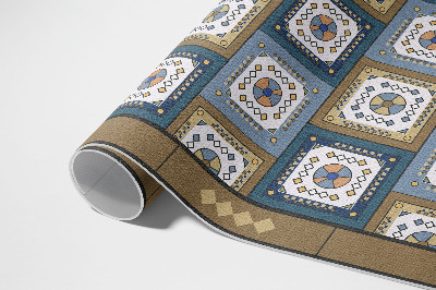 Mosható futószőnyeg Geometrikus kocka minta retro stílusban