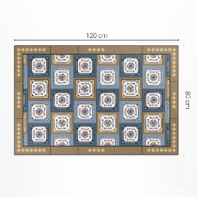 Mosható futószőnyeg Geometrikus kocka minta retro stílusban