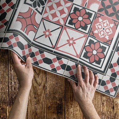 Mosható futószőnyeg Háromszínű geometriai díszítő csempe