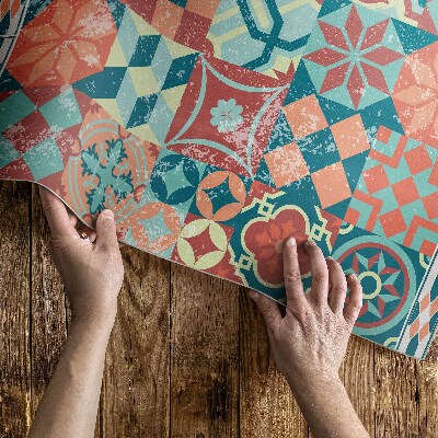 Pvc szőnyeg portugál retro shabby csempe