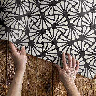 Vinil szőnyeg Geometria levelek Ginkgo biloba art deco csillogás