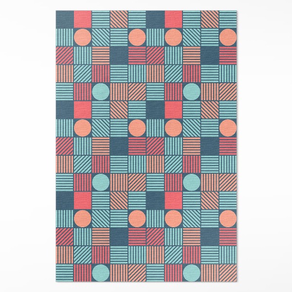 Mosható futószőnyeg Retro vintage geometriai minta