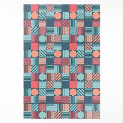 Mosható futószőnyeg Retro vintage geometriai minta