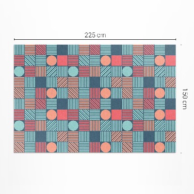 Mosható futószőnyeg Retro vintage geometriai minta