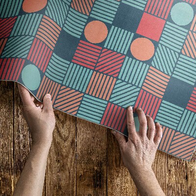 Mosható futószőnyeg Retro vintage geometriai minta
