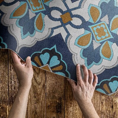 Pvc szőnyeg Geometrikus minta színes vintage csempékből álló geometrikus minta