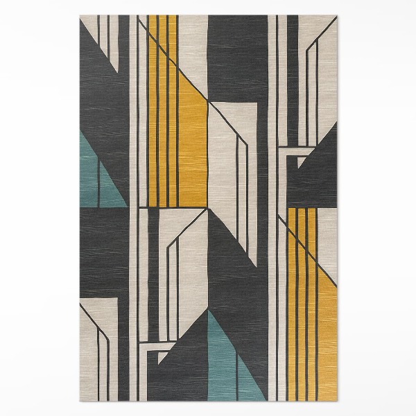 Mosható futószőnyeg Geometrikus absztrakció vintage stílusban