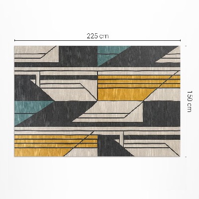 Mosható futószőnyeg Geometrikus absztrakció vintage stílusban