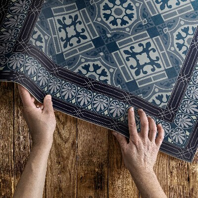 Műanyag szőnyeg Talavera Sötétkék Talavera Gyönyörű Vintage Minta