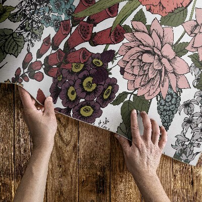 Vinil szőnyeg Pasztell Virágok Gyönyörű, Finom Illusztrációja