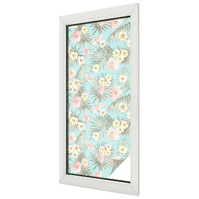 Trópusi minta Öntapadós üvegfólia vitrázs mintával