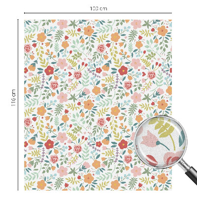 Virágminta Öntapadós üvegfólia vitrázs mintával