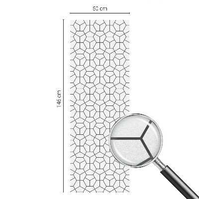 Geometriai kockák Öntapadós üvegfólia vitrázs mintával