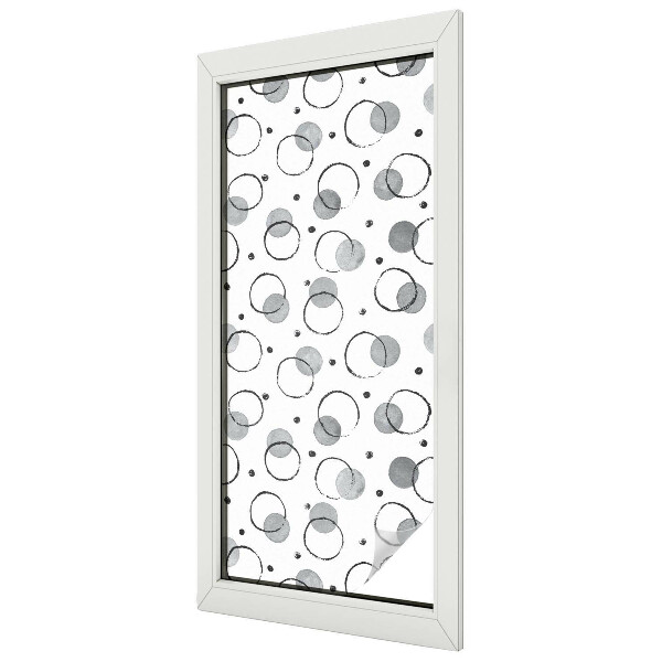 Szürke kerekek Öntapadós ablakfólia ólomüveg mintával