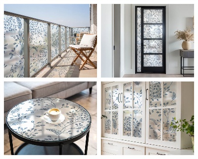 Növényi motívum Belátásgátló fólia ablakra