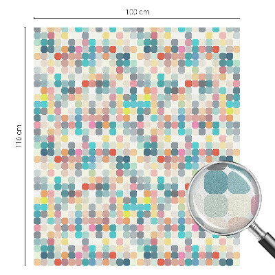 Színes négyzetek Öntapadós üvegfólia vitrázs mintával