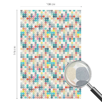 Színes négyzetek Öntapadós üvegfólia vitrázs mintával