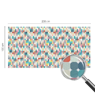 Színes négyzetek Öntapadós üvegfólia vitrázs mintával