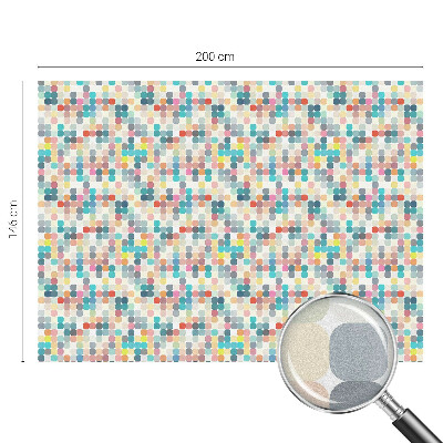 Színes négyzetek Öntapadós üvegfólia vitrázs mintával