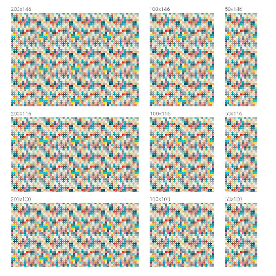 Színes négyzetek Öntapadós üvegfólia vitrázs mintával