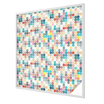 Színes négyzetek Öntapadós üvegfólia vitrázs mintával